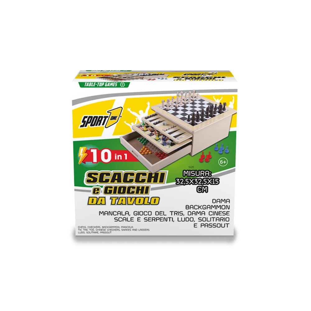 Multigioco da Tavolo Game Set 10 in 1 Scacchi Dama