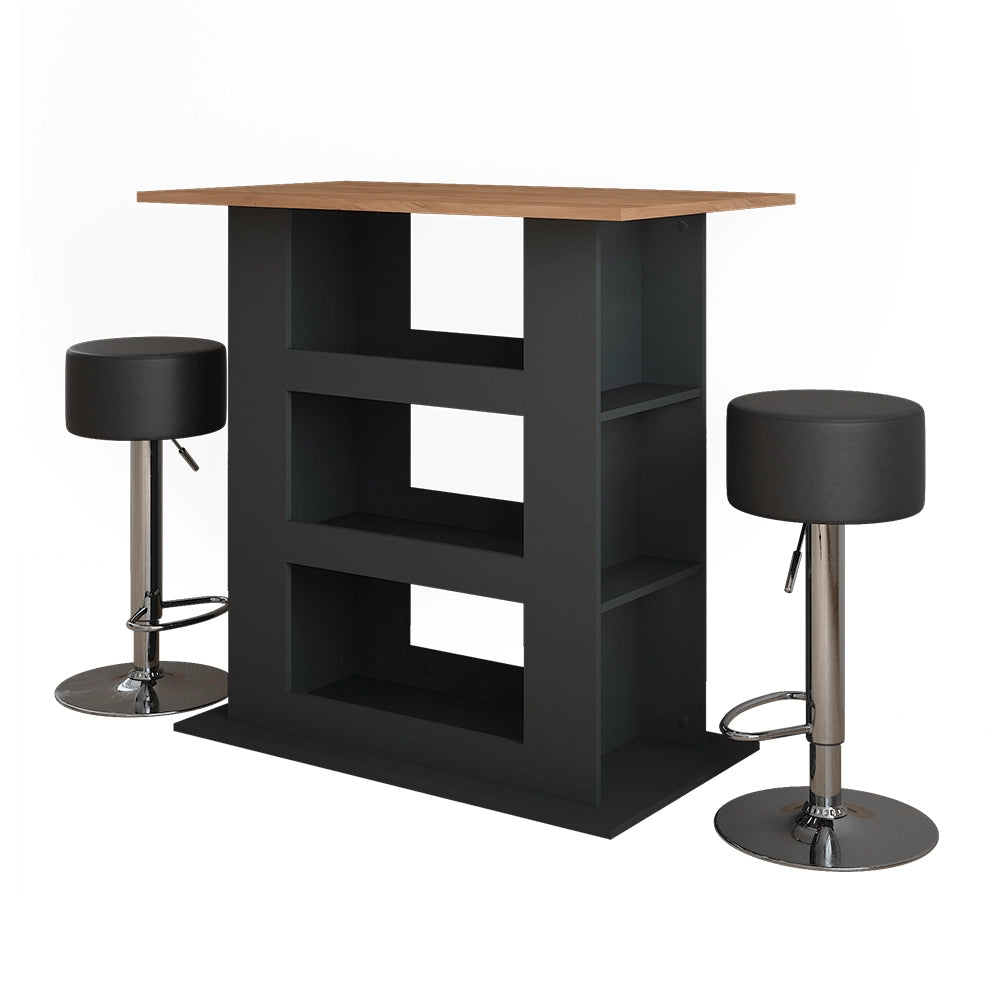 Vicco tavolo bar con sgabelli Quercia dorata/antracite 110 x 65 cm con 2 sgabelli da bar