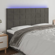 Testiera a LED-Testata con LED GrigioScuro 160x5x118/128cm in Velluto 269297