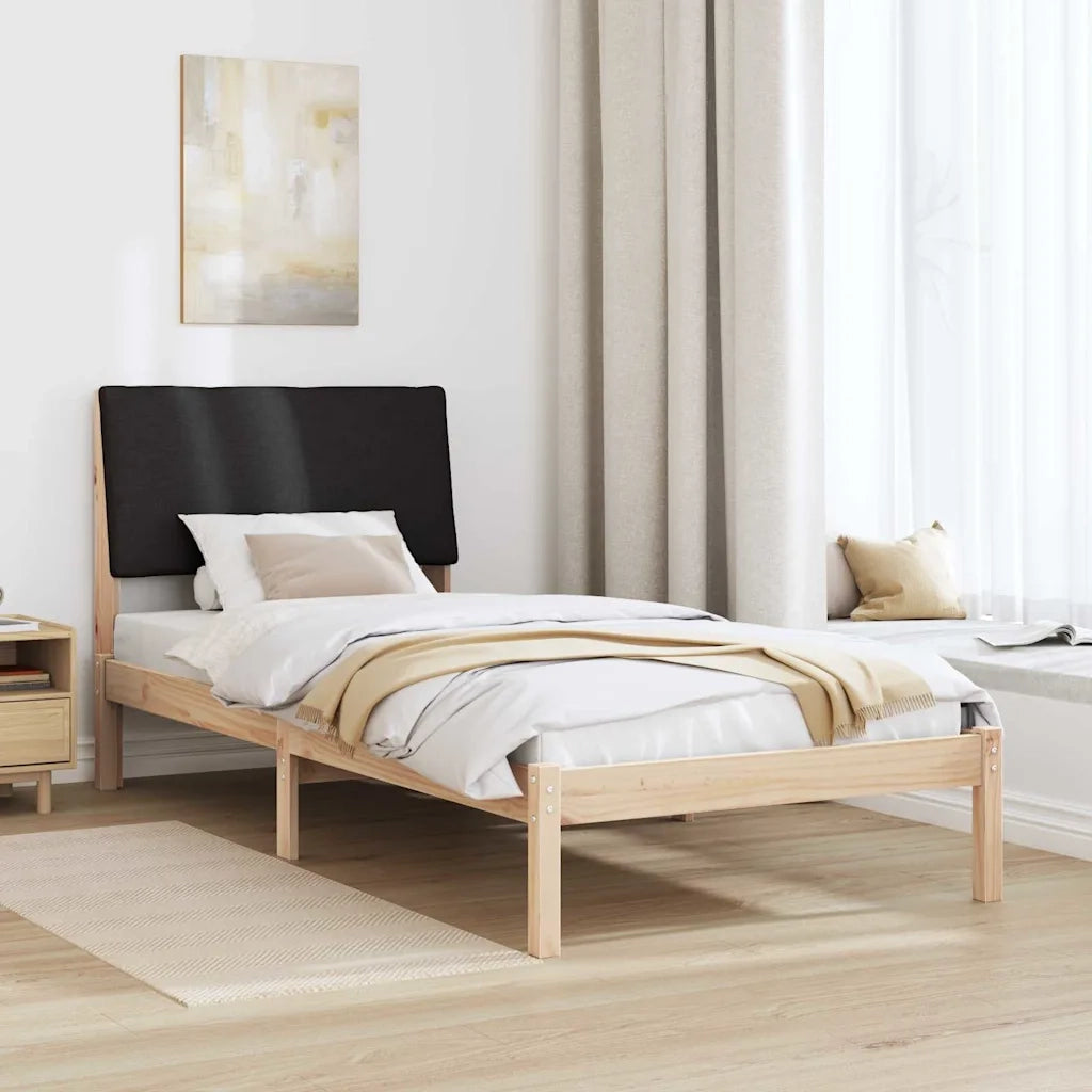 Struttura del Letto con testiera Marrone e nero 90 x 190 cm