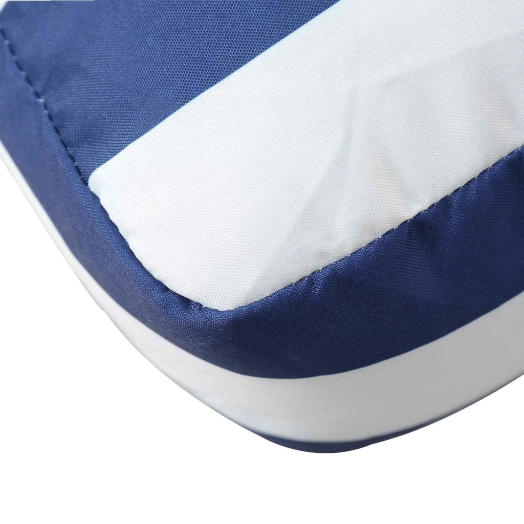 Cuscino da Esterno 3 pcs Blu e Bianco 103 x 58 x 10 cm Tessuto 42040530