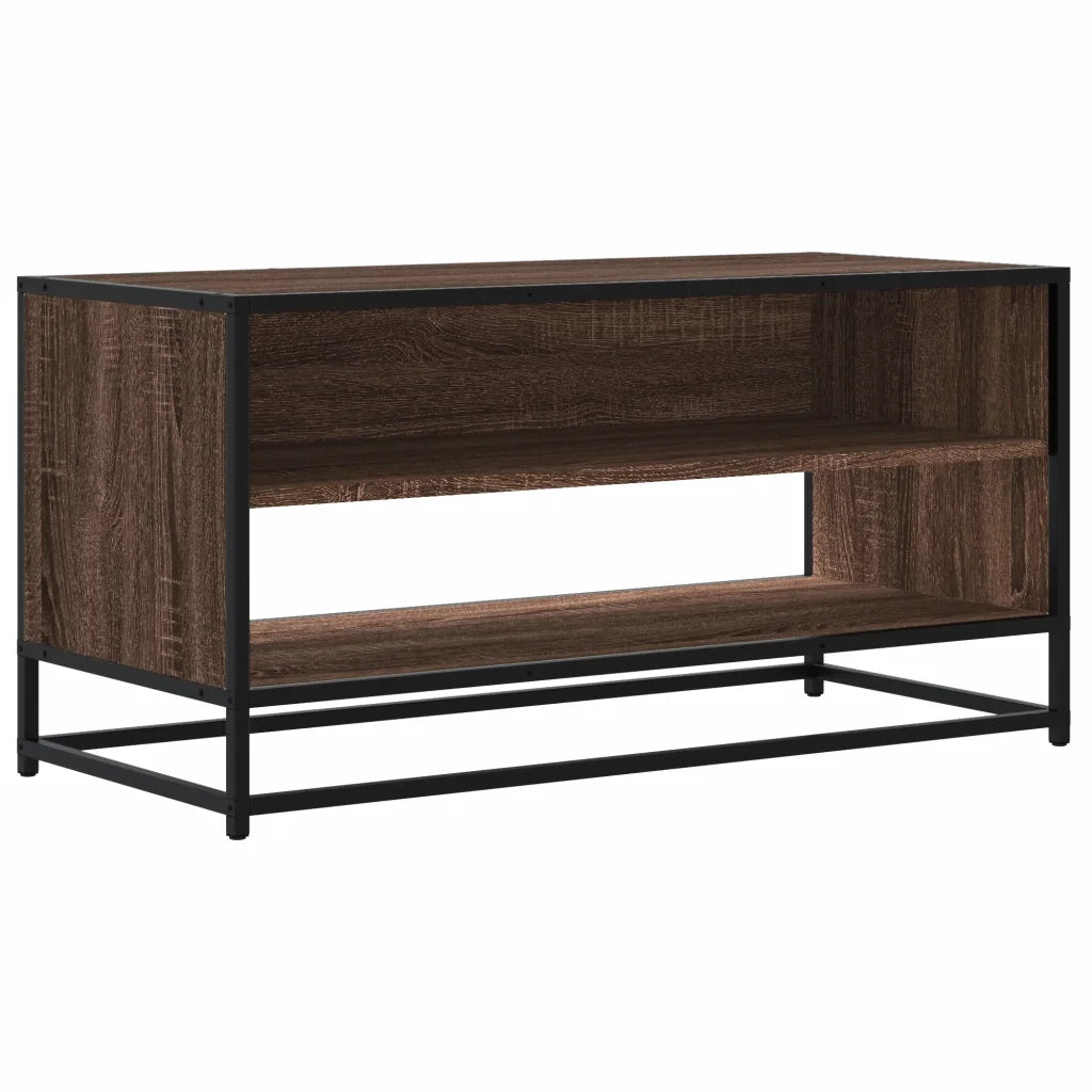 Mobile TV Rovere Marrone 91x40x46 cm Legno Multistrato Metallo