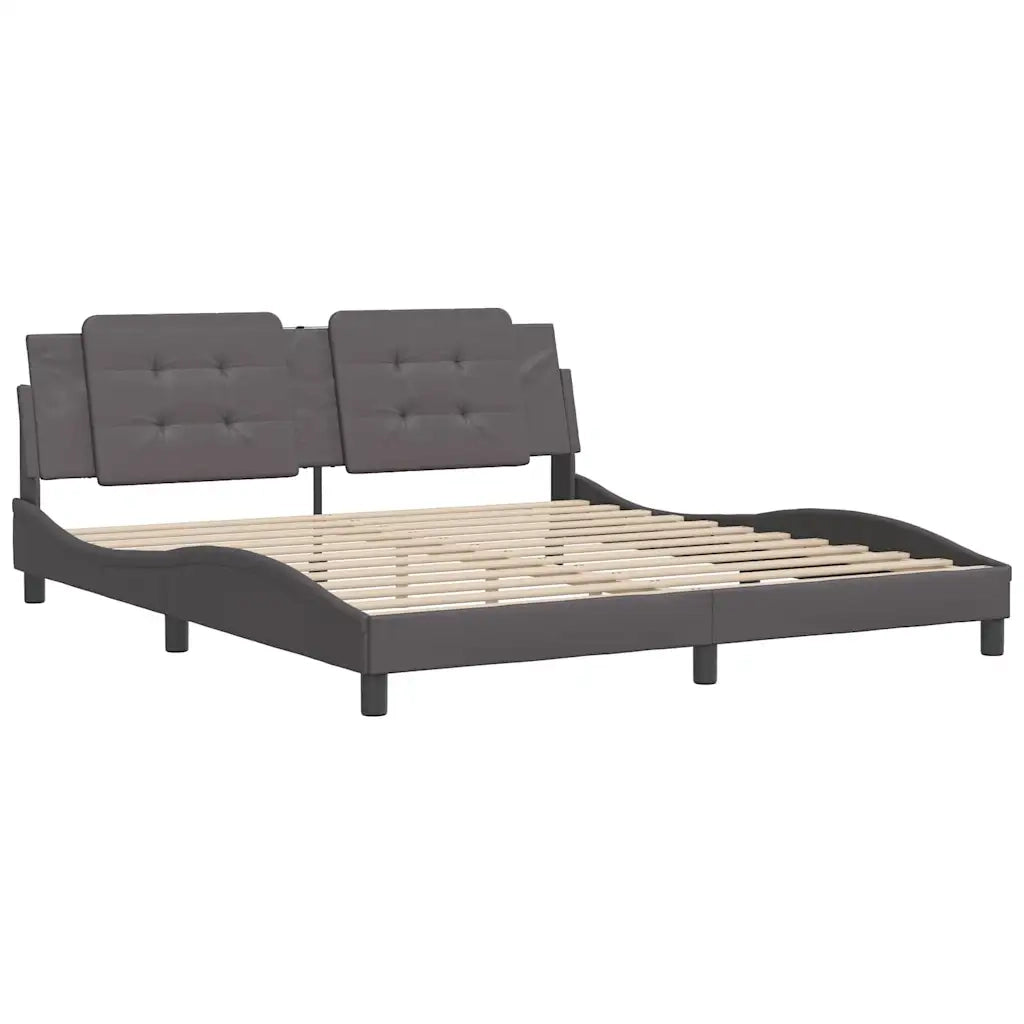 Giroletto senza Materasso Zadar Grigio 180x200 cm in Similpelle 3208201