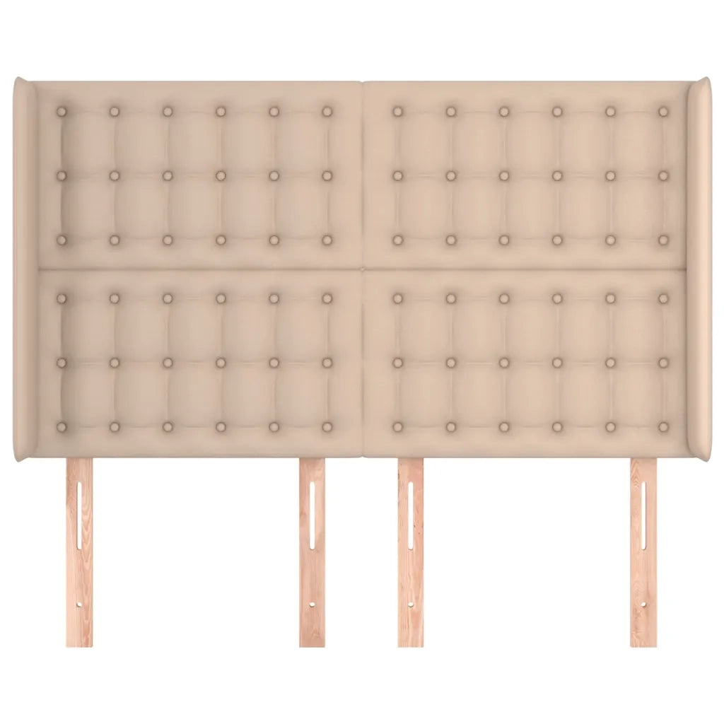 Testiera ad Orecchio-Testata con Orecchie Cappuccino 147x16x118/128 cm in Similpelle
