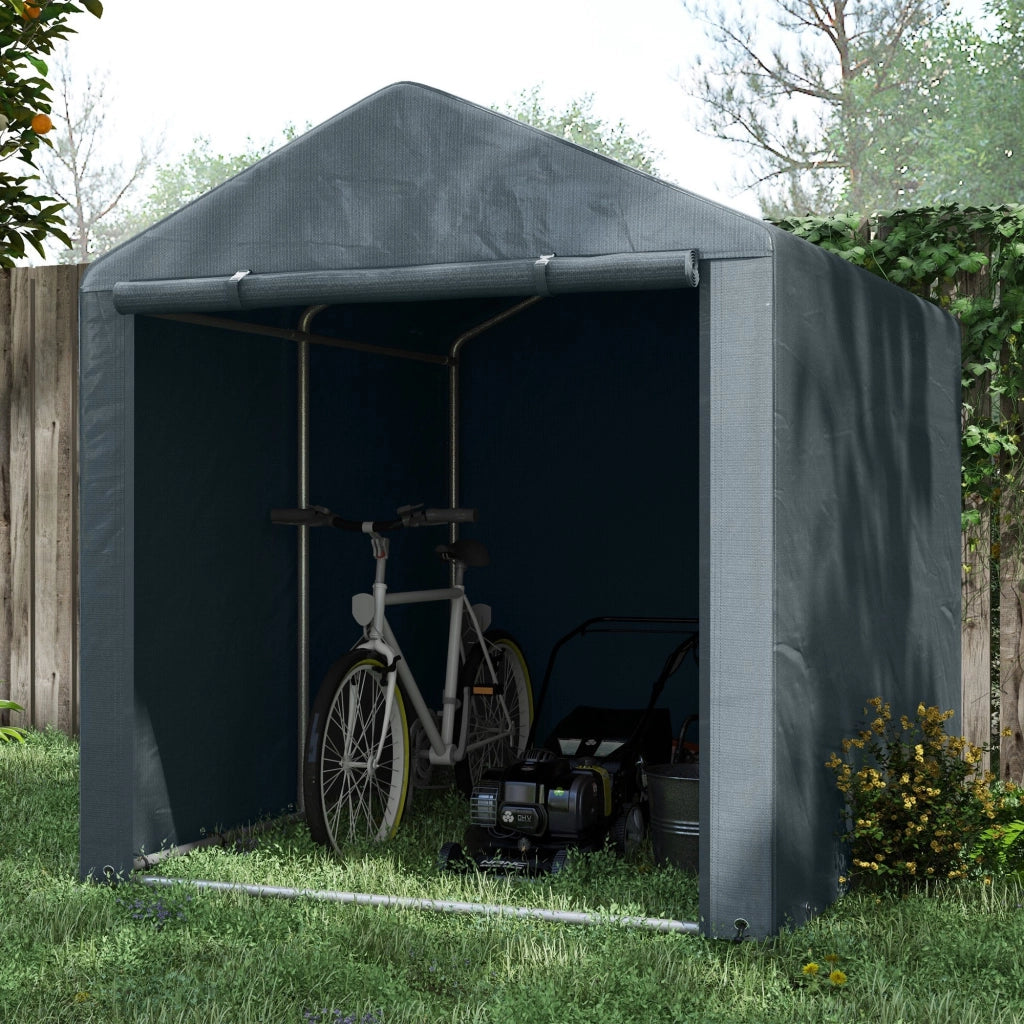 Capanno per Attrezzi e Tenda Garage ¨C zephmum ¨C Grigio Scuro 1.6x2m