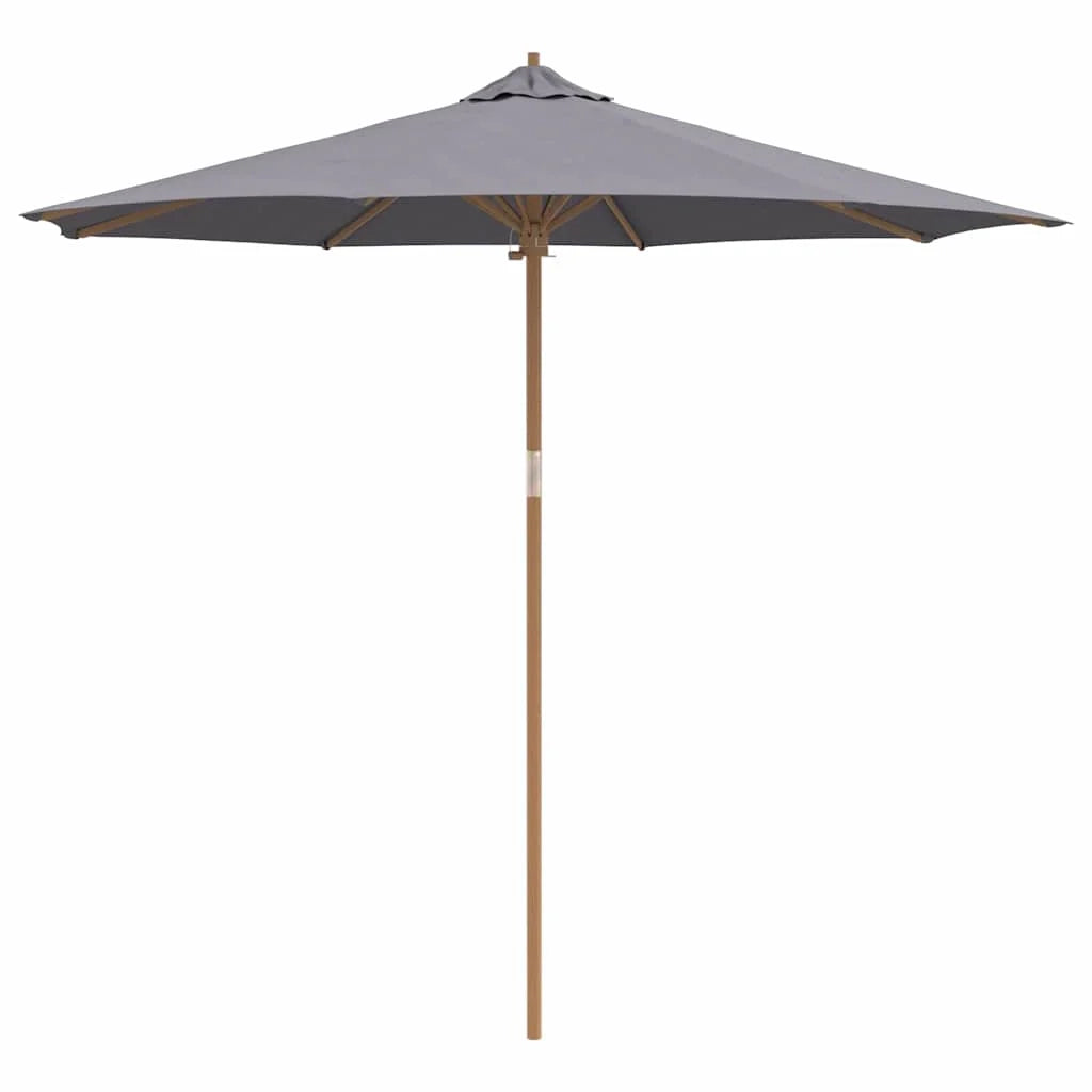 Ombrellone da giardino rotondo leggero e resistente alle intemperie 270 x 260 cm in bambù grigio scuro 02_0058249