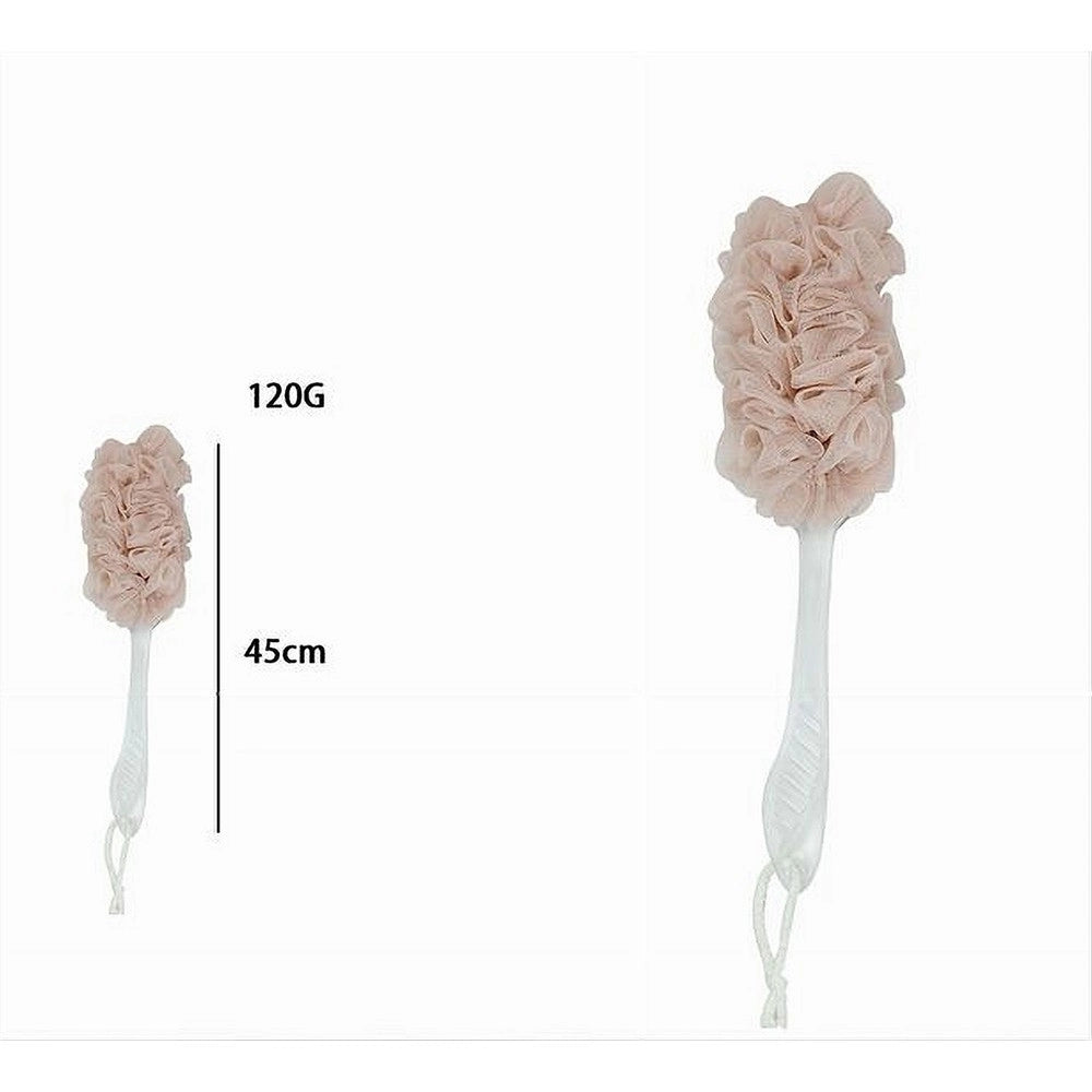 Trade Shop - Spazzola Lavaschiena Esfoliante Bagno Doccia Spugna Rosa Manico Scrubber 79601 -
