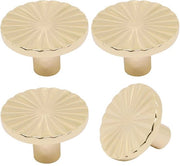 Maniglioni vintage per armadi e ante, maniglie a forma rotonda in zinco per comodini - 4 pezzi - 30×30×20mm - maniglie piatte in ottone per ante - maniglie per cucine, armadi, bagni, comodini, armadi - dorato