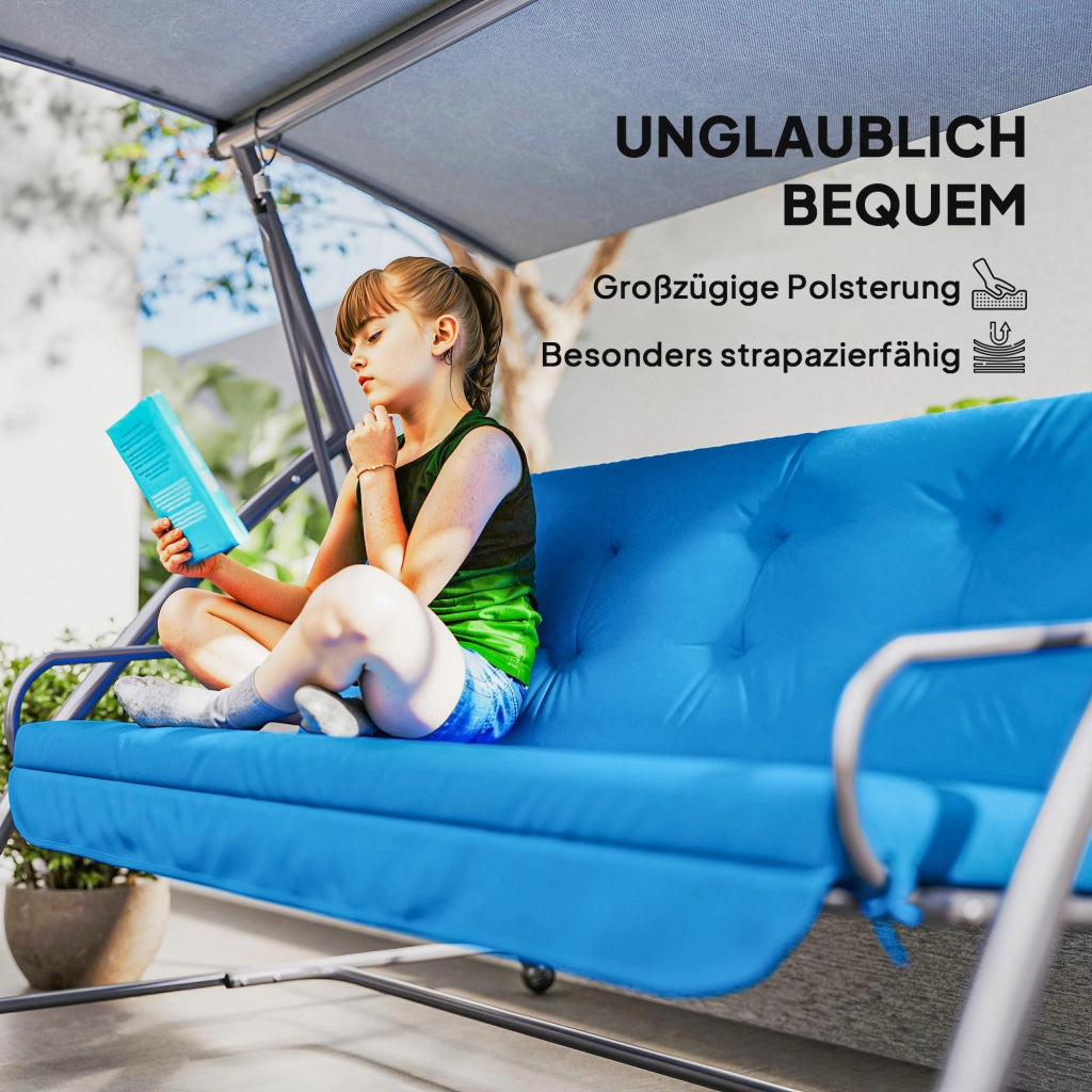 Set Cuscini per Altalena Giardino 170 cm ¨C zephmum ¨C Blu
