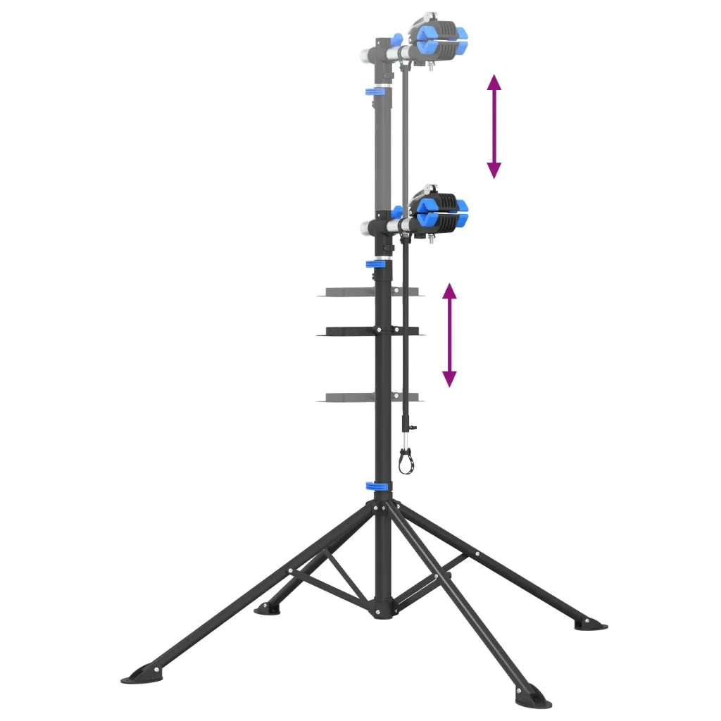 vidaXL Supporto Riparazione Bici Regolabile 108-188 cm Blu in Acciaio