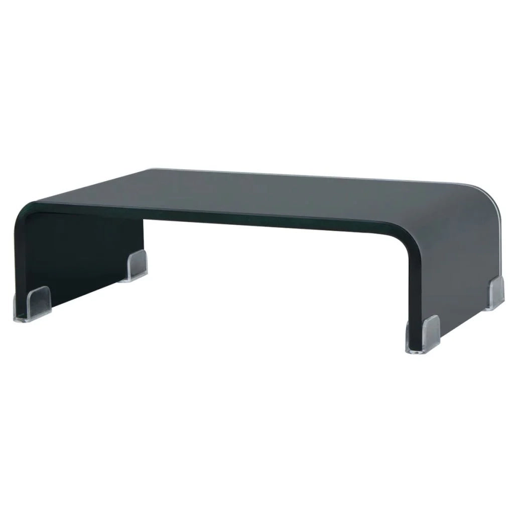 Mobile TV credenza design pratico supporto per monitor da 40 cm vetro nero 2502228