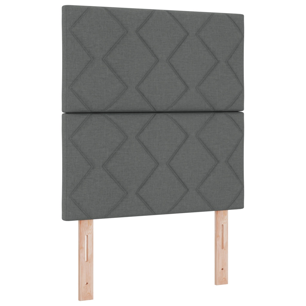 Testiera Design a Blocchi di Diamante Grigia Scura 80 cm in Tessuto