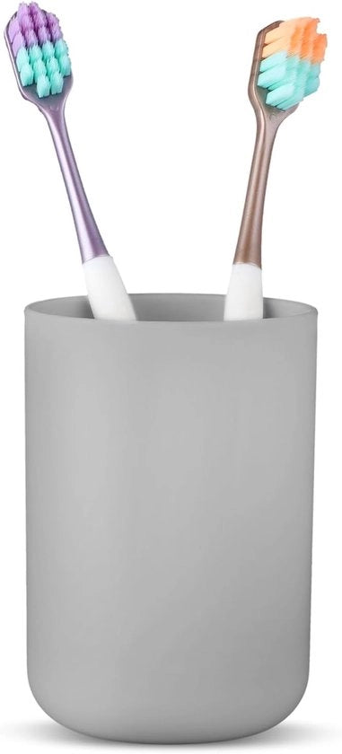 Porta dentiera per bagno - Ossicino tenace - Igiene orale - Kunststof inossidabile - 300 ml - Grigio