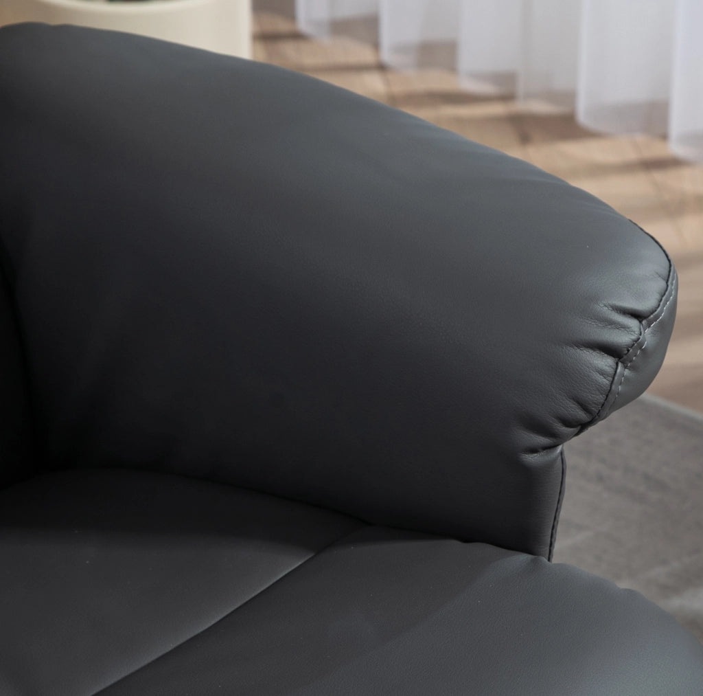 Poltrona relax girevole con poggiapiedi e vano contenitore