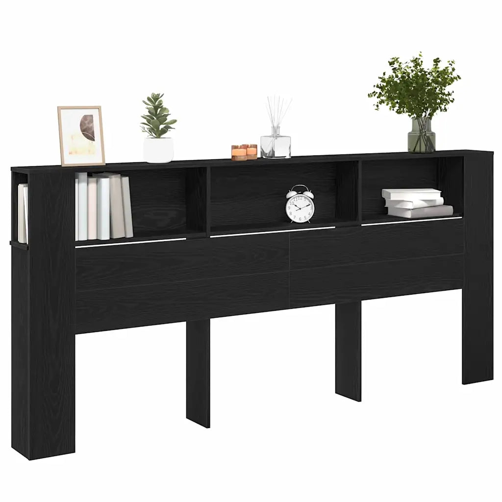 Testata del letto Rovere Nero 220 x 18,5 x 102,5 cm 862092
