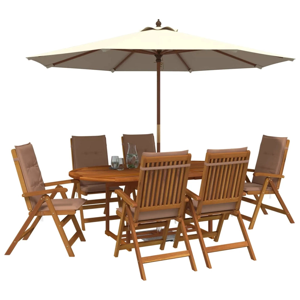 Set da pranzo da giardino 7 pezzi Naturale 3434491