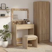 Tavolo da Trucco con specchio Rovere Sonoma 75,5 x 41 x 135 cm 865111