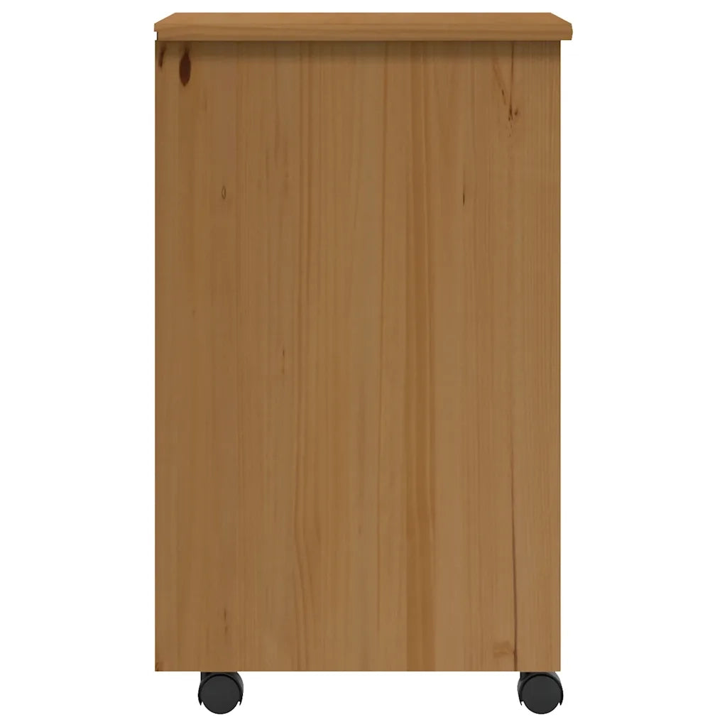 Carrello portaoggetti con cassetti 34 x 39 x 65,5 cm pratico spazio contenitivo mobile moderno in legno di pino color miele 02_0047156