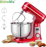 Mixer Professionale da Cucina - 6L Raccoglitore in Acciaio Inossidabile - Blender - Impastatrice - Frullatore - Macchina da Cucina Professionale - Motore Silenzioso - Robot da Cucina - 1200W - Rosso