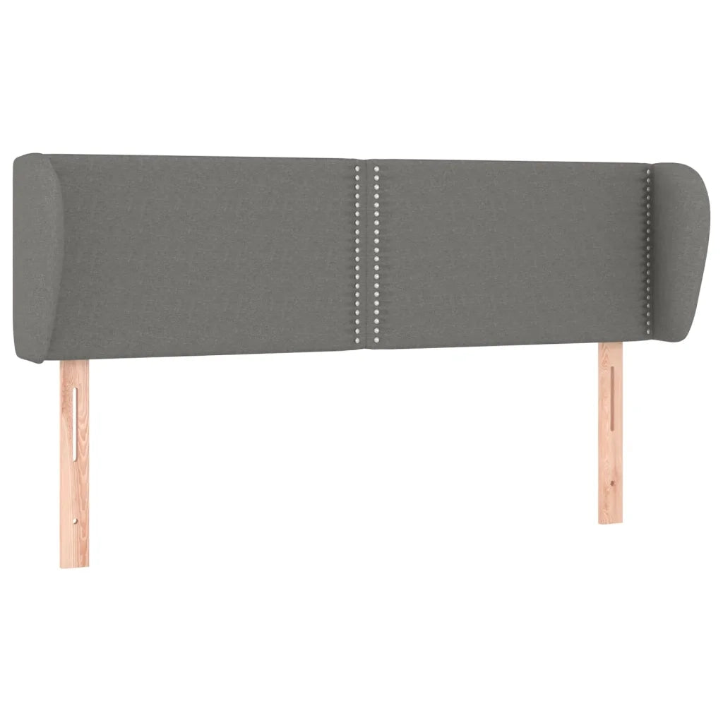 Testiera ad Orecchio-Testata con Orecchie Grigio Scuro 147x23x78/88 cm in Tessuto 309859