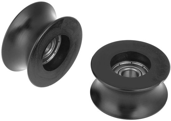 Supporti a U per cavi 4 pezzi - Materiale metallo/plastica - Capacità di carico 100 kg - Diametro interno 8 mm - Diametro esterno 39.5 mm - Resistente agli urti - Rulli con puleggie