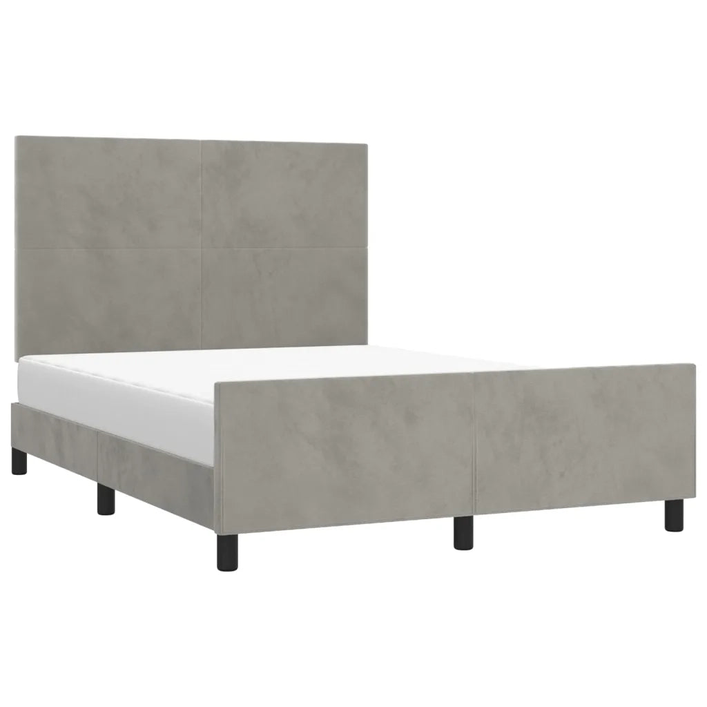Giroletto senza Materasso Grigio Chiaro 140x190 cm Velluto 3125629