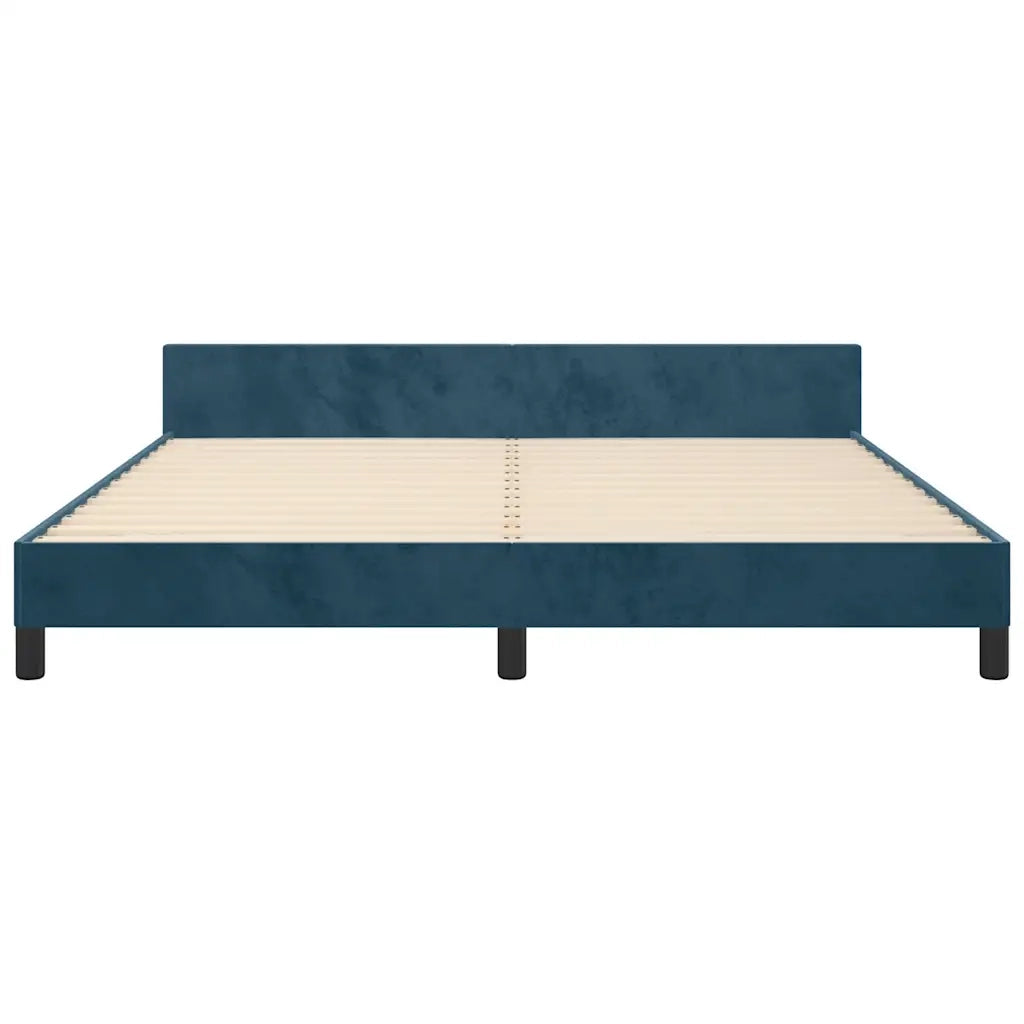 Giroletto senza Materasso Blu Scuro 160x200 cm in Velluto 3125706