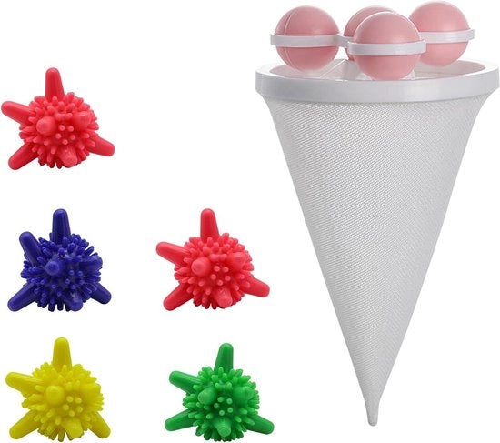 Sacca per filtro capelli con 4 buchi girabili a palla - Raccoglitore capelli riutilizzabile - Rosa