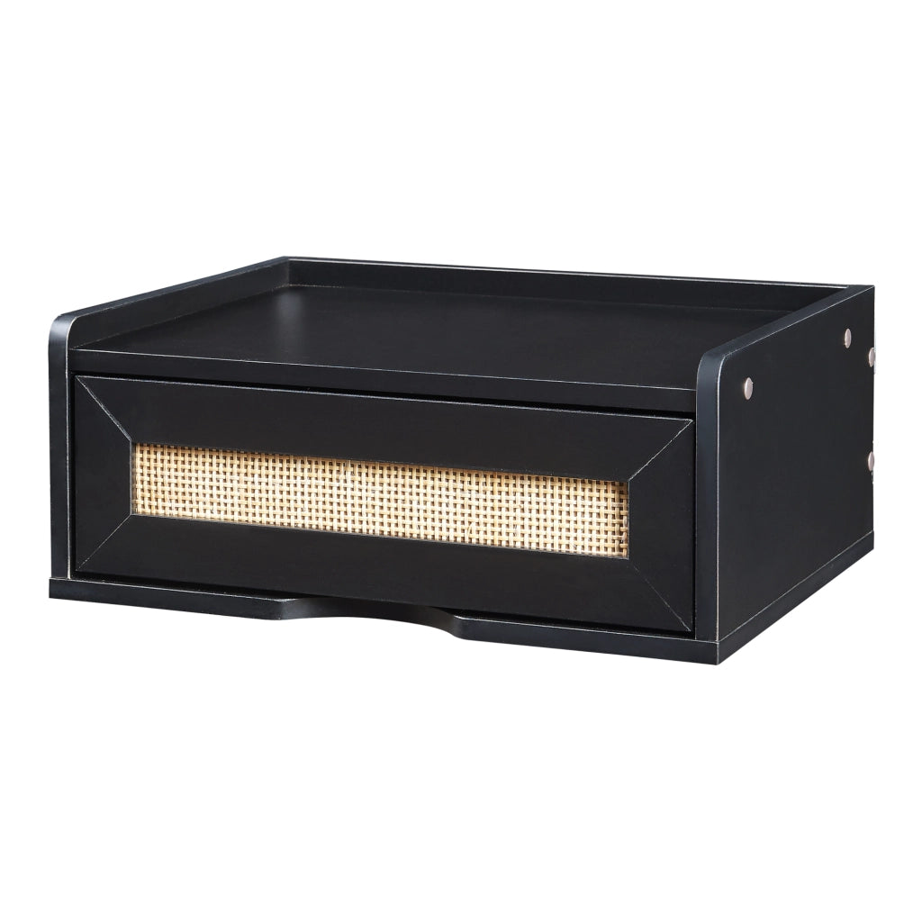 Mensola da Parete Ljuredsø con Cassetto Integrato 40 x 30 x 16,5 cm - Nero [en.casa]