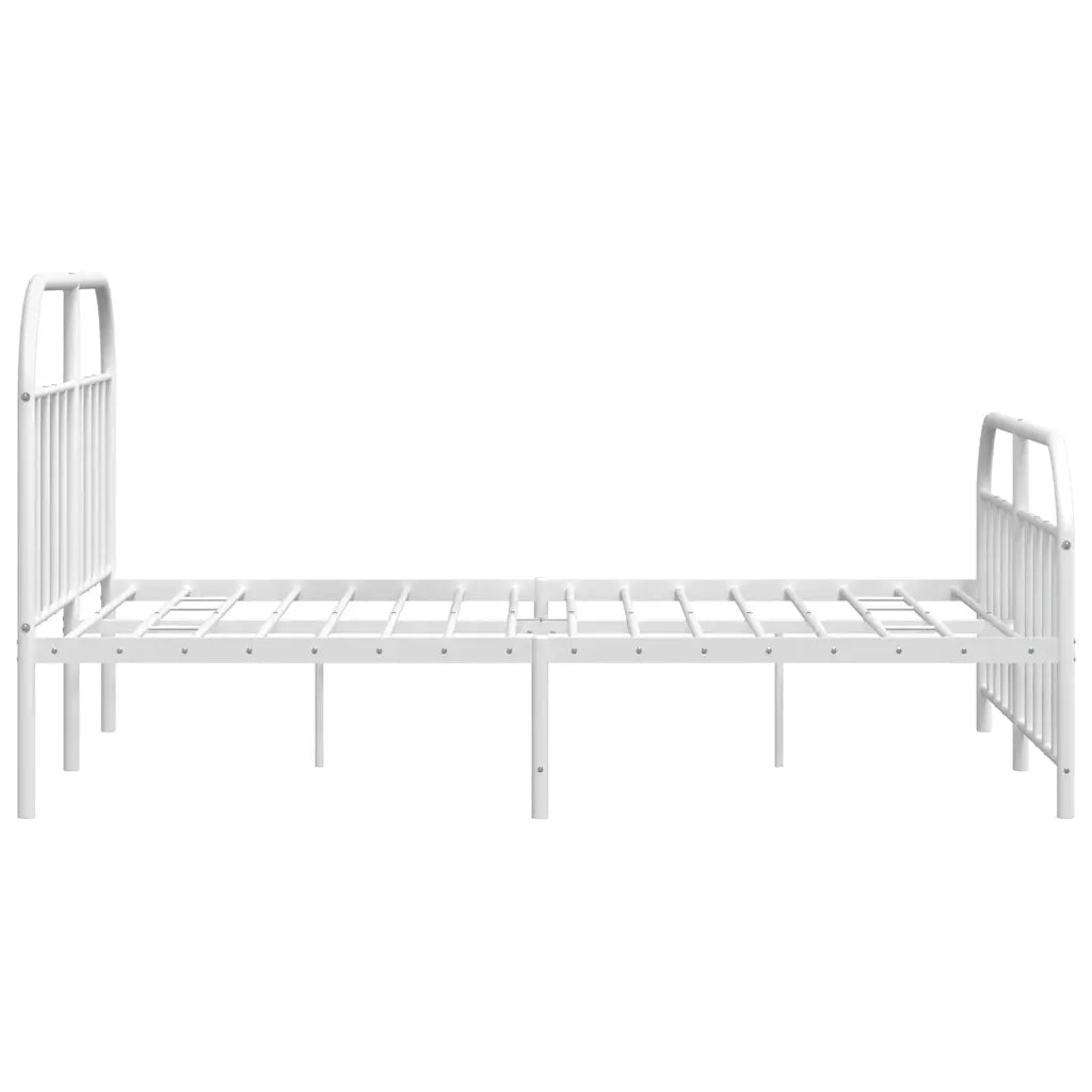 Giroletto con Testiera e Pediera-Struttura Letto Metallo Bianco 135x190 cm 873003