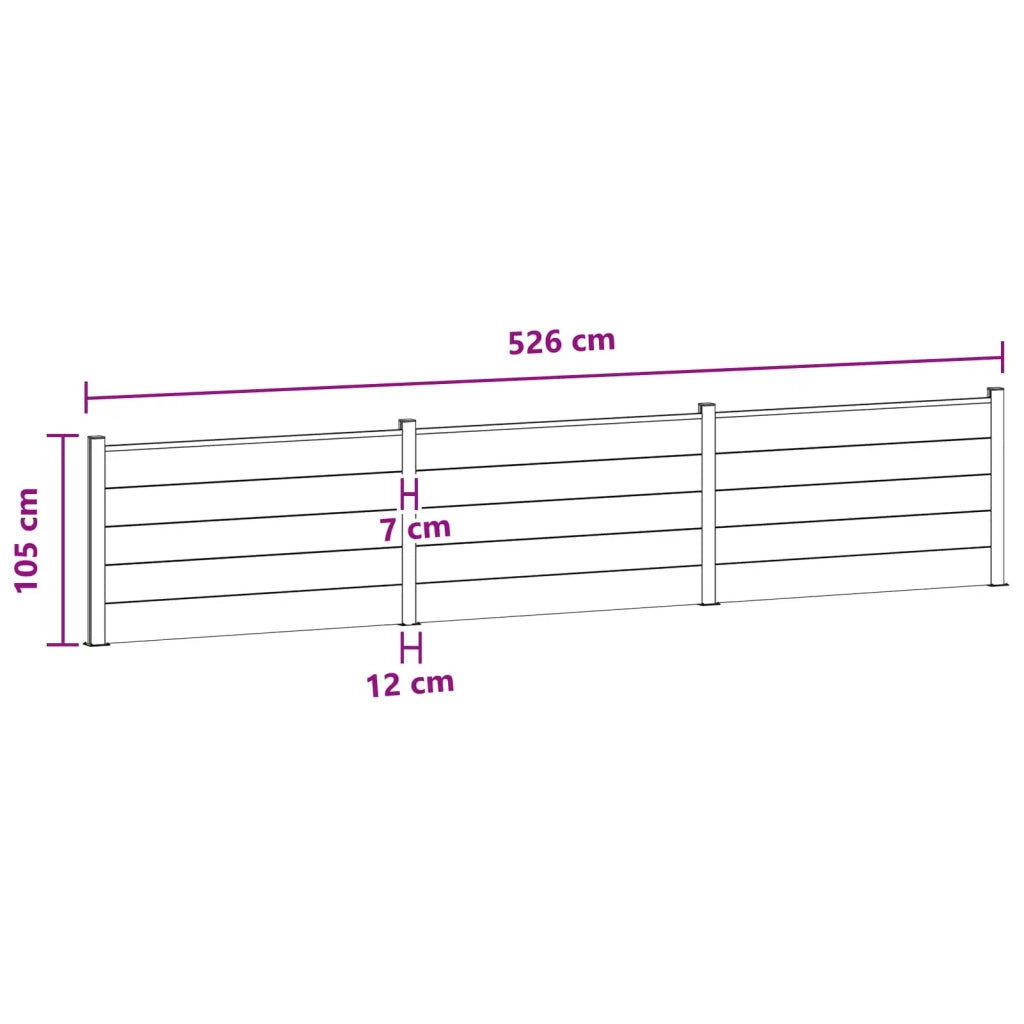 Pannello di Recinzione 3 pcs WPC e Alluminio Grigio 3429440