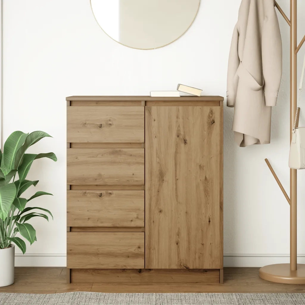 Credenza con Cassetti-Buffet-Armadio da cucina Rovere Artigianale 71x35x84 cm Truciolato