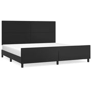 Giroletto con Testiera-Struttura letto con testiera Nero 200x200 cm in Similpelle
