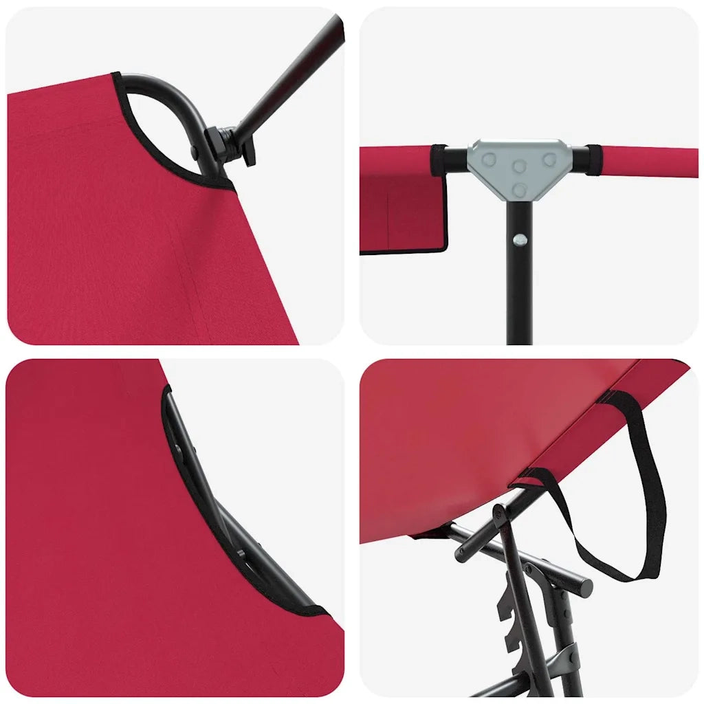 Lettino prendisole pieghevole Rosso 190 x 57 x 81 cm Oxford 42003130