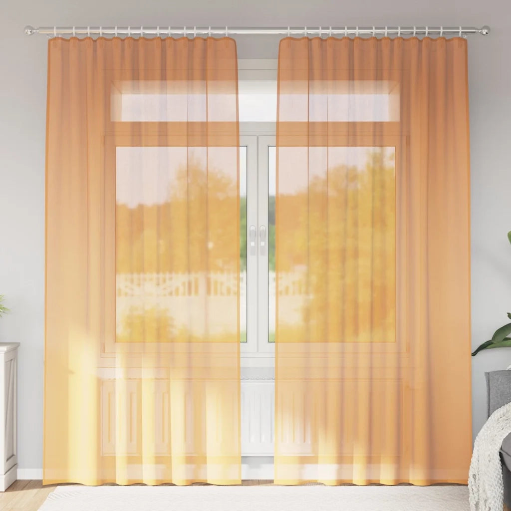 Tende in Voile con Tasche per Aste 2 pz Arancio 4102194