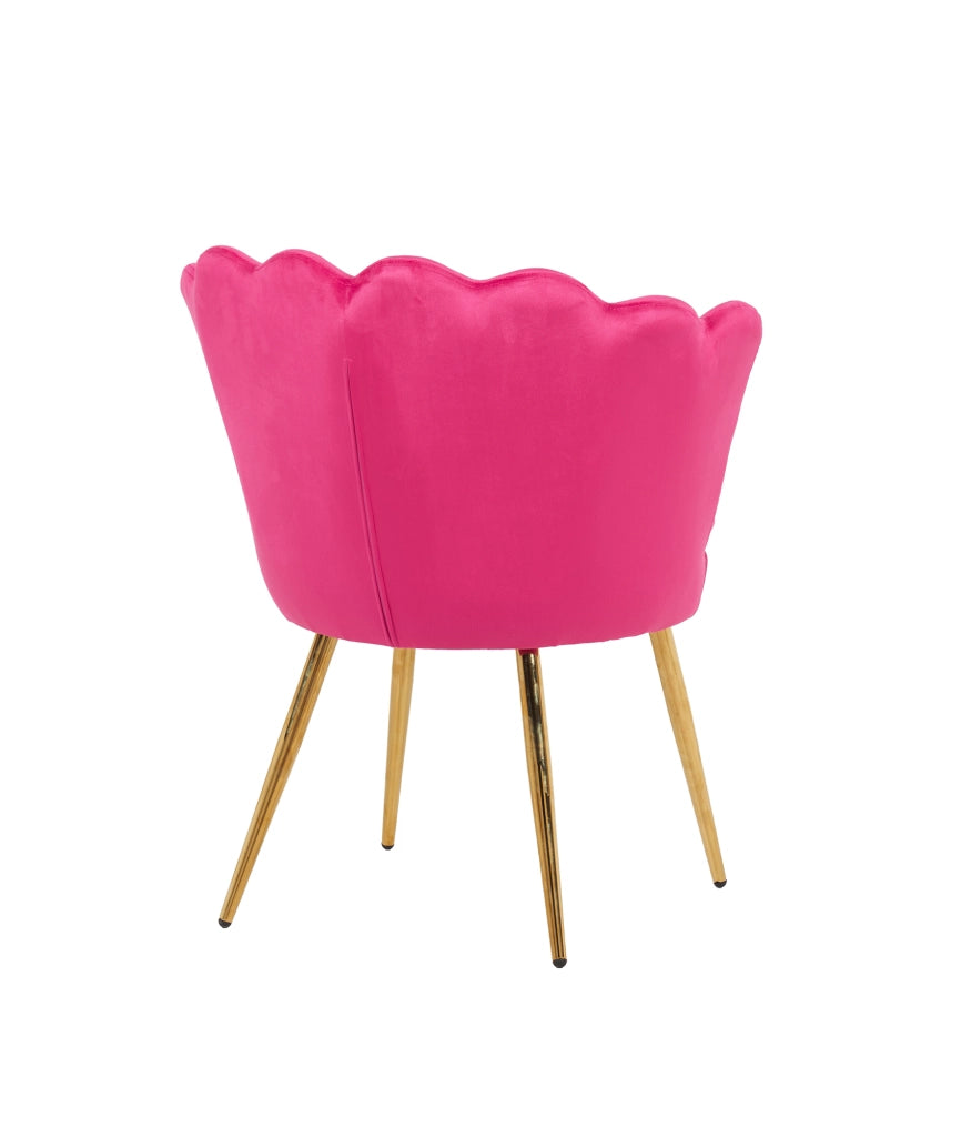 Poltrona Conchiglia Camera da Letto in Velluto Design Moderno Maddina Ciliegia