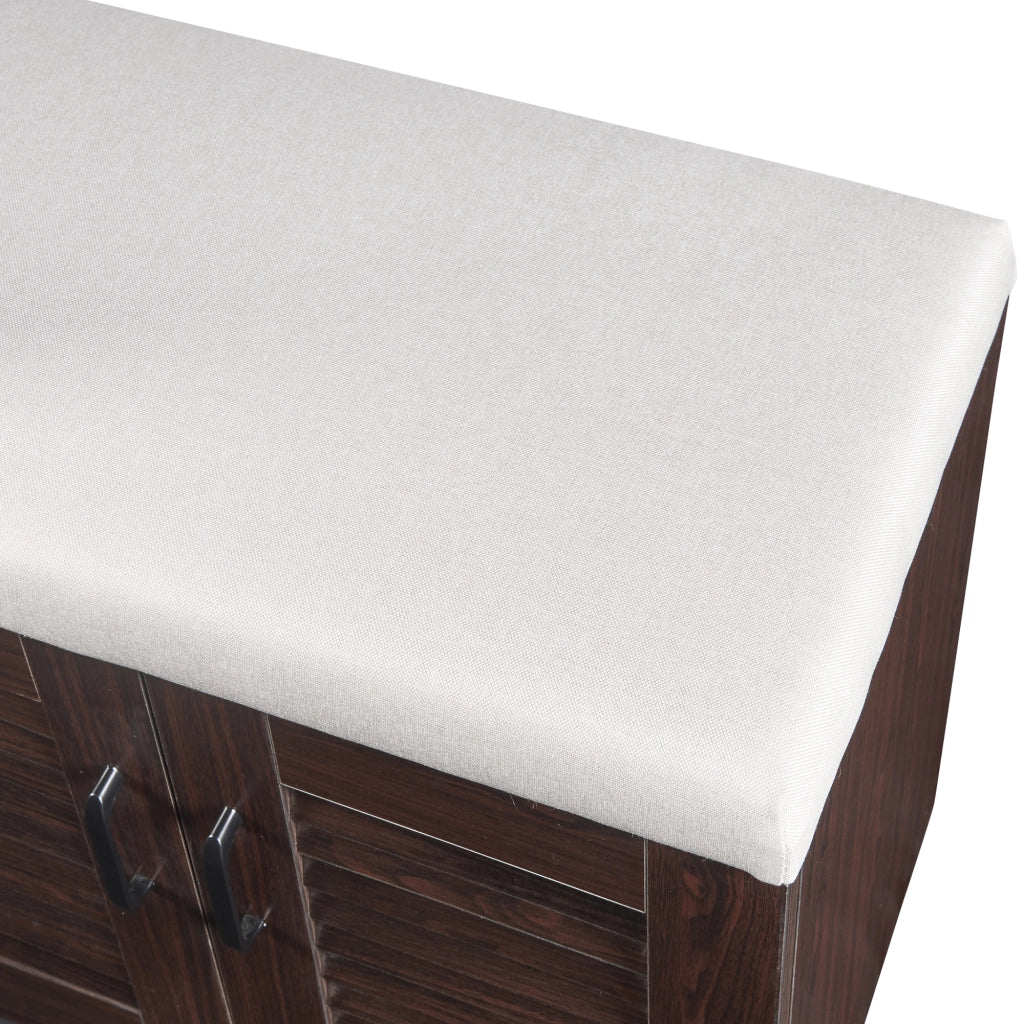 Set Løten di Armadio Scarpiera e Panca 97 x 120 x 36 cm Wengè [en.casa]