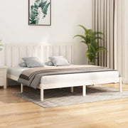 Giroletto-Struttura Letto Bianco in Legno Massello di Pino 200x200 cm 434843