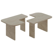 Set di tavolini in legno "Iris" - 90 x 45 x 35 cm - Travertino