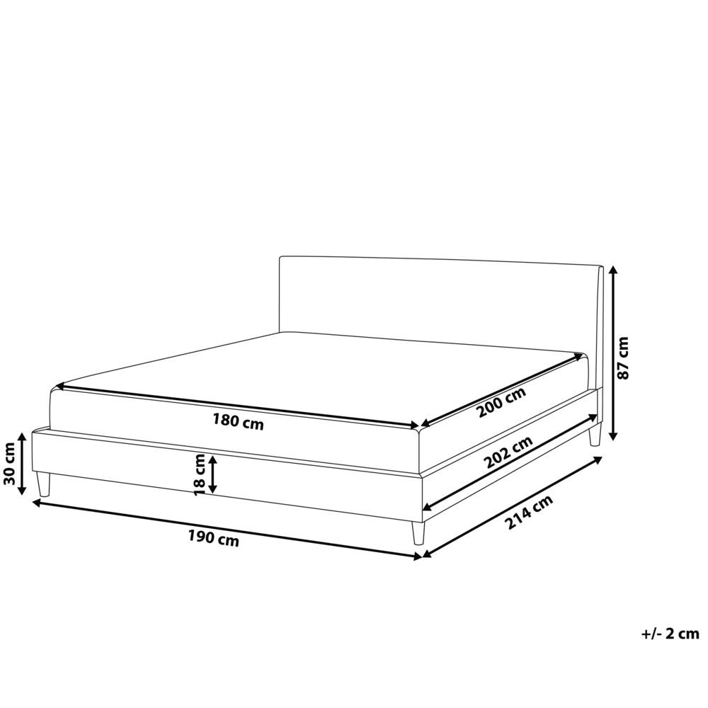 Letto 180 x 200 cm con rete a doghe in tessuto grigio con LED bianco contemporaneo