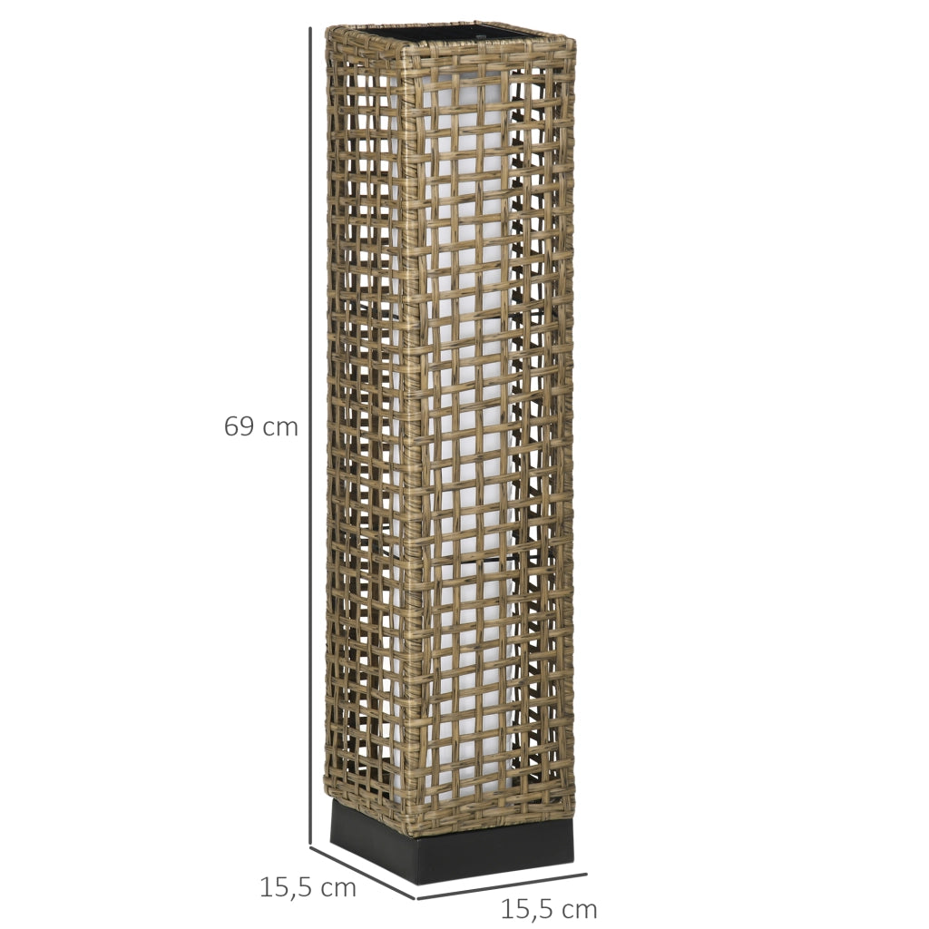 Lampada da esterno solare in resina intrecciata ¨C zephmum ¨C 15.5x15.5x69 cm