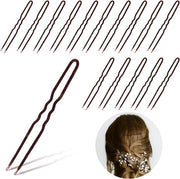 50 pezzi di spille per capelli a forma di U 7,5cm, stile francese per capelli per panettiere, capelli in stile bridal per donne ragazze matrimoni saloni - morbidi a filo (marrone)