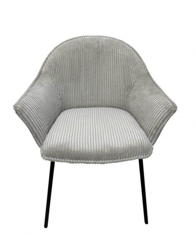 Set 2 Sedie con Braccioli 66x64x83 cm in Poliestere Cassidy Nero-Grigio Chiaro