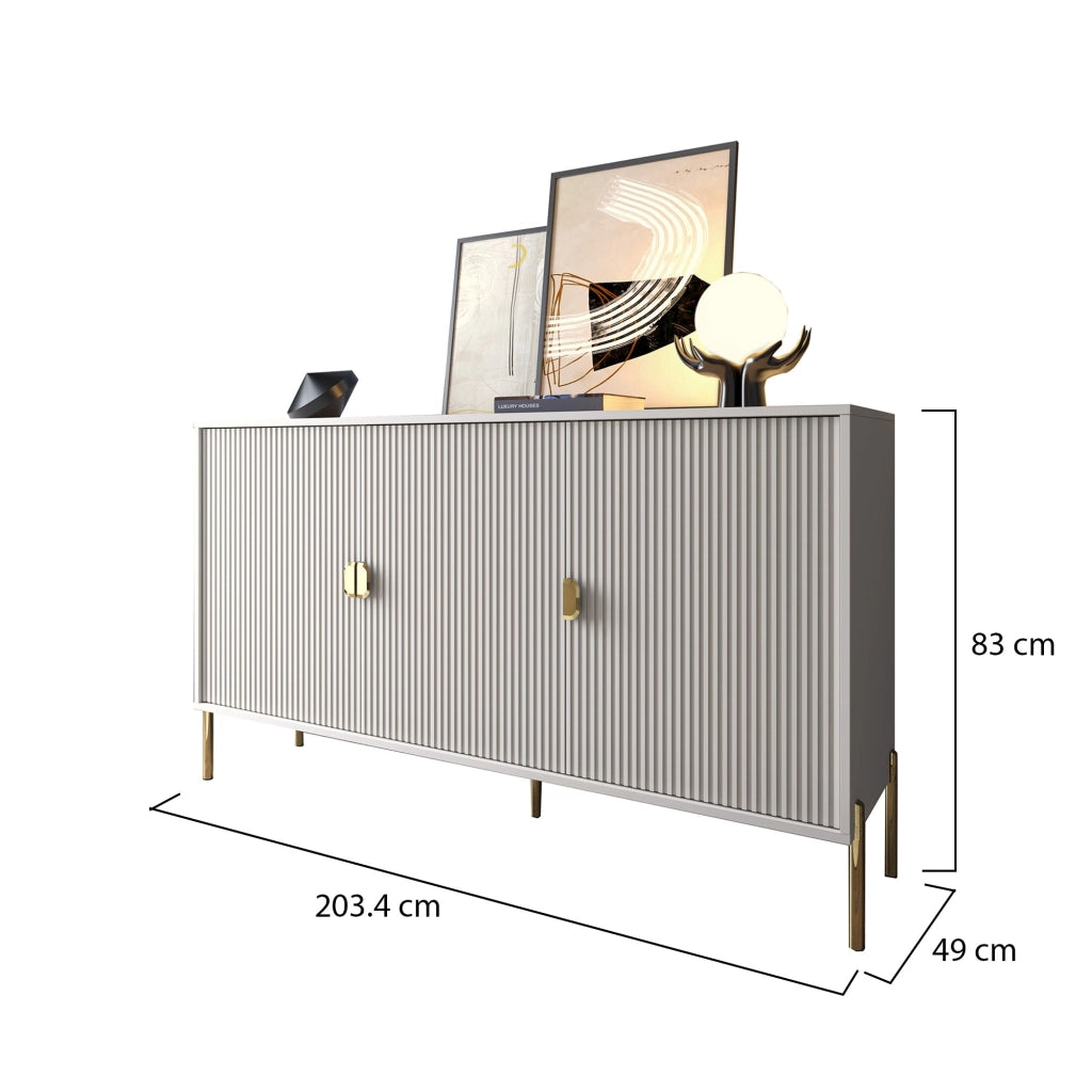 Madia Parenti, Credenza Cassetti, 203x49x83h cm Beige