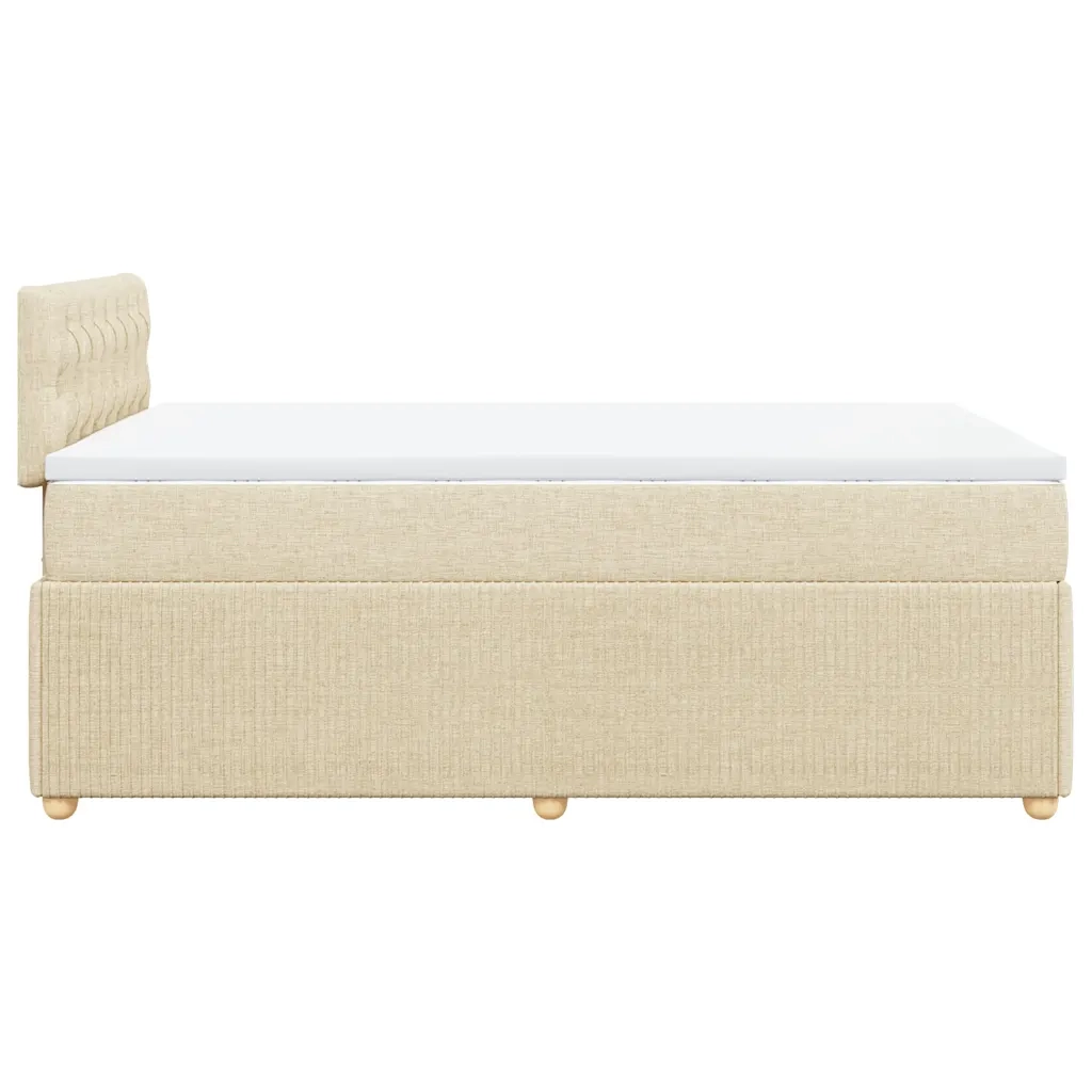 vidaXL Giroletto a Molle con Materasso Crema 120x200 cm in Tessuto
