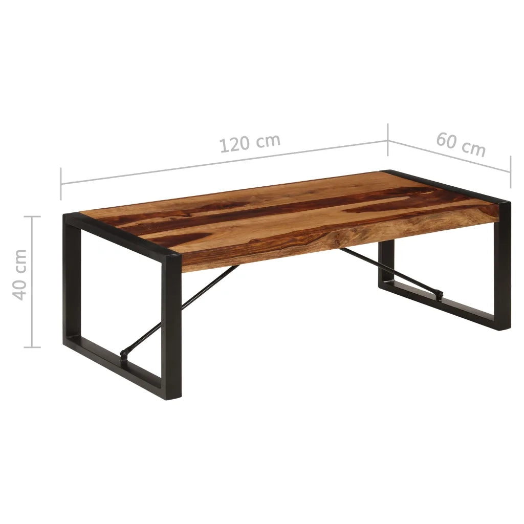 Tavolino da CaffÃ¨ 120x60x40 cm in Legno Massello di Sheesham cod mxl 19563