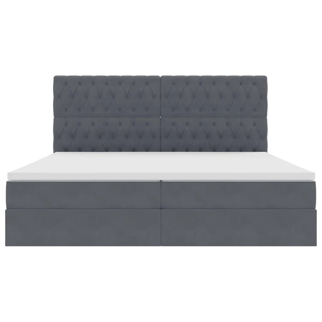 Letto con contenitore e materasso Grigio scuro 200 x 200 cm