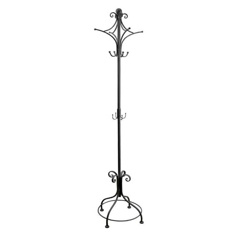 APPENDIABITI AURORA IN METALLO 24X180 CM 12 GANCI IN COLORE NERO