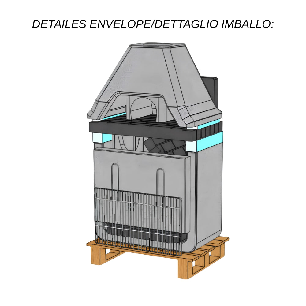 Sarom barbecue ulisse 170 x 64 x 232 cm griglia e ampio tavolo laterale