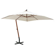 Ombrellone Pensile 300x300 cm con Palo in Legno Biancocod mxl 118879